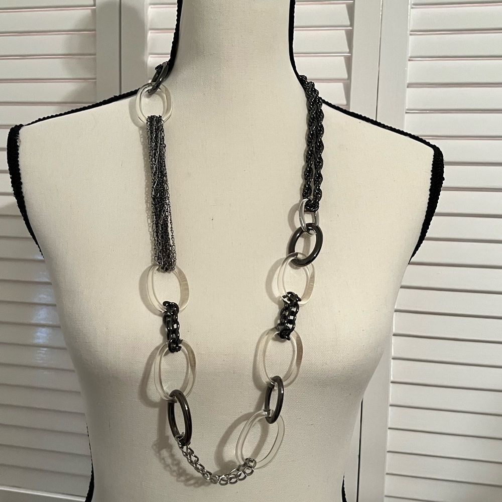 Talbots 18” Metal & Acrylic Chain Necklace